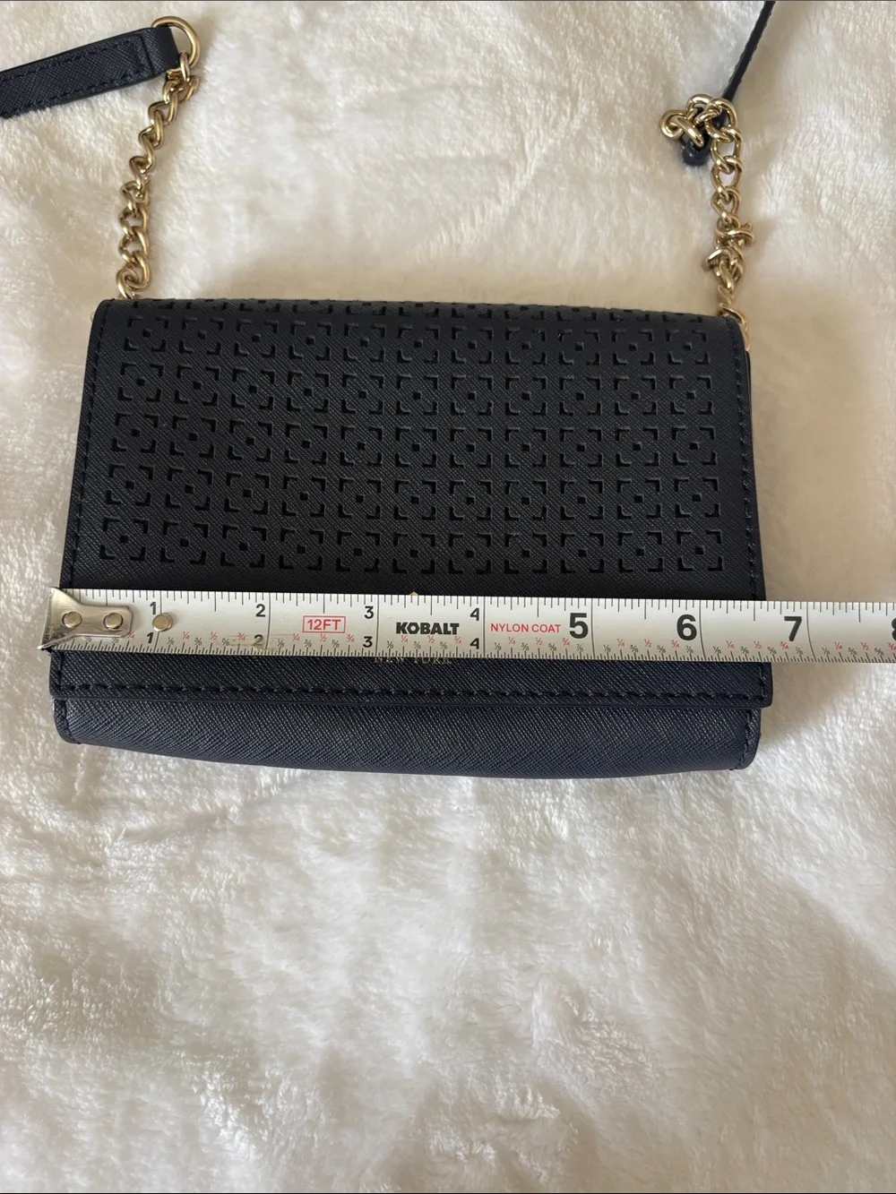 Kate Spade Navy Crossbody Bag with Gold Chain